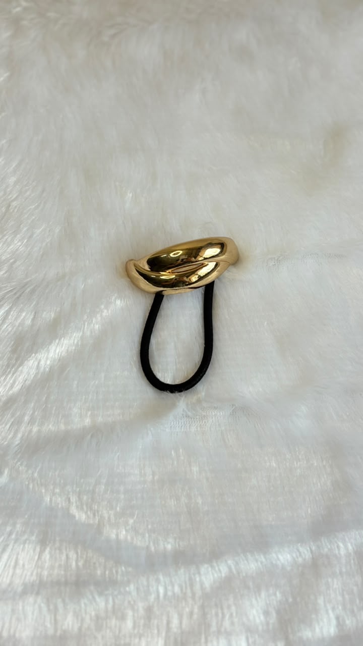 Gold Wave Dome Hair Tie