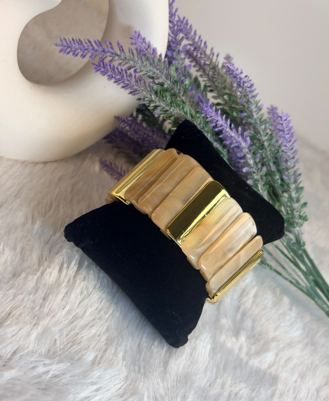 Ivory Marble Tile Bangle
