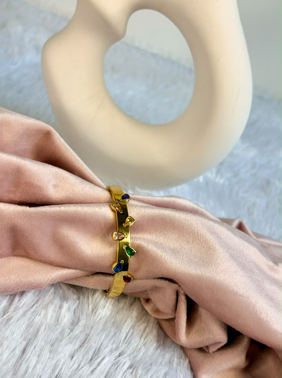 Multi-Stone Teardrop Baby Kada