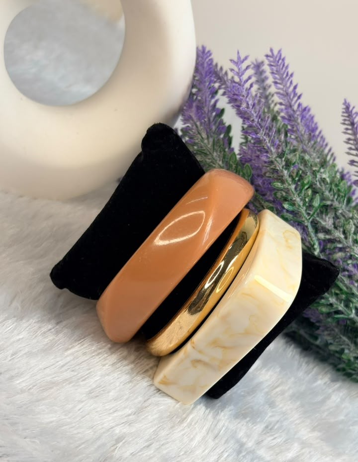 Terracotta & Cream Stack Bangle