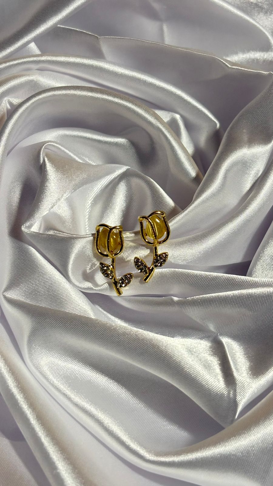 Yellow Tulip Pavé Studs