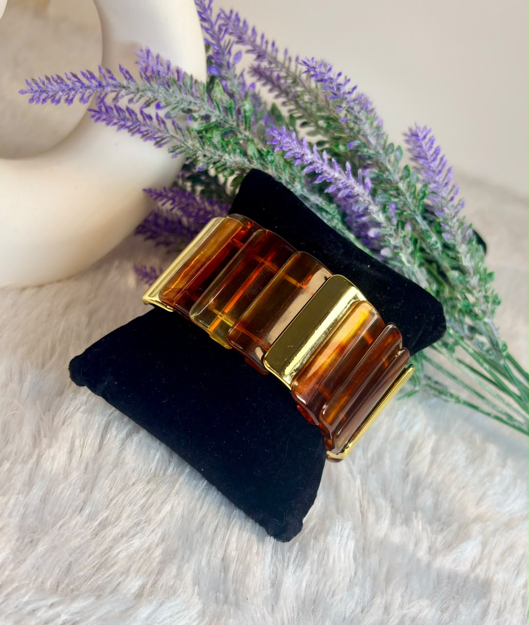 Amber Glass Tile Bangle
