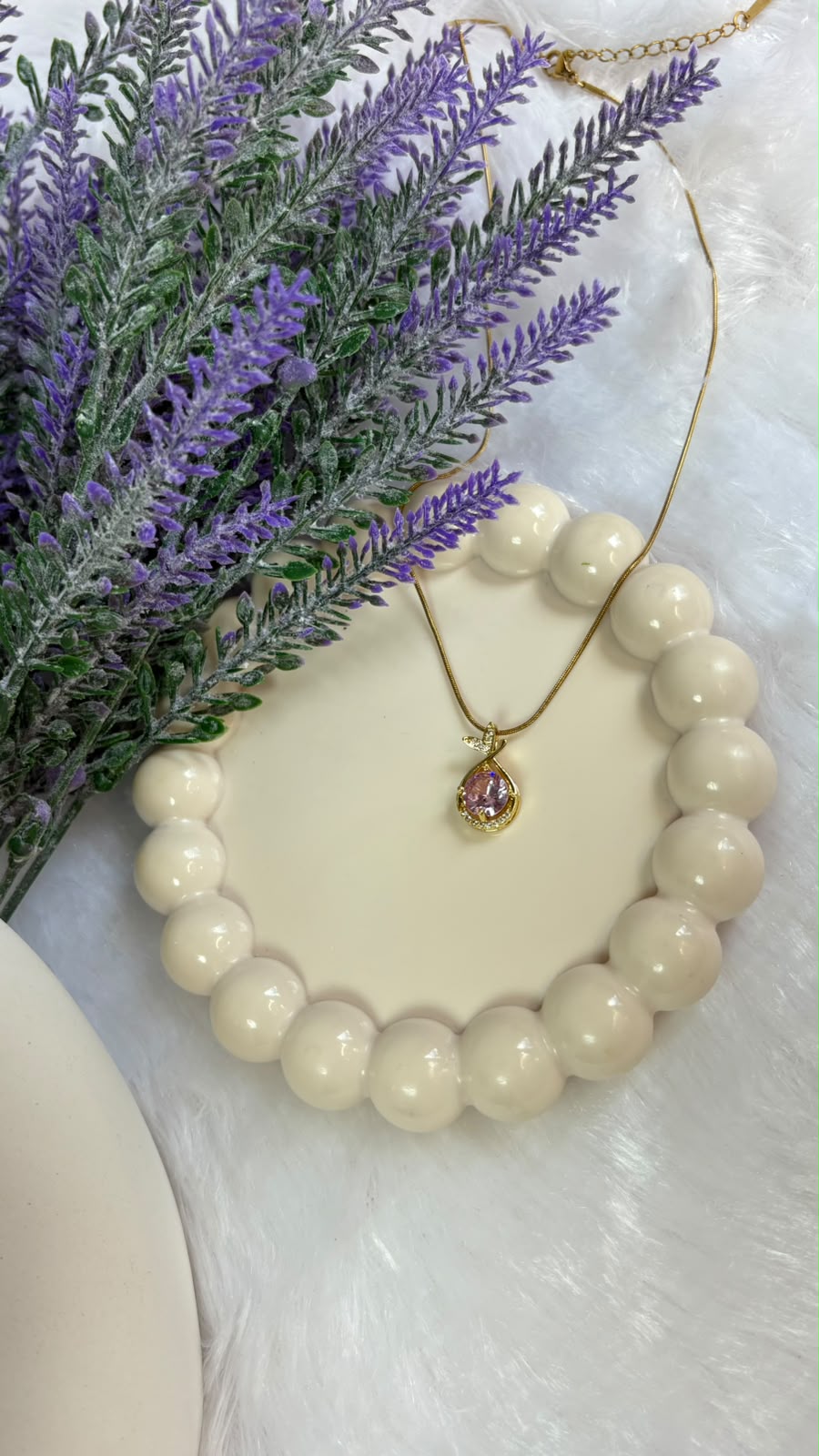 Pink Teardrop Ribbon Pendant