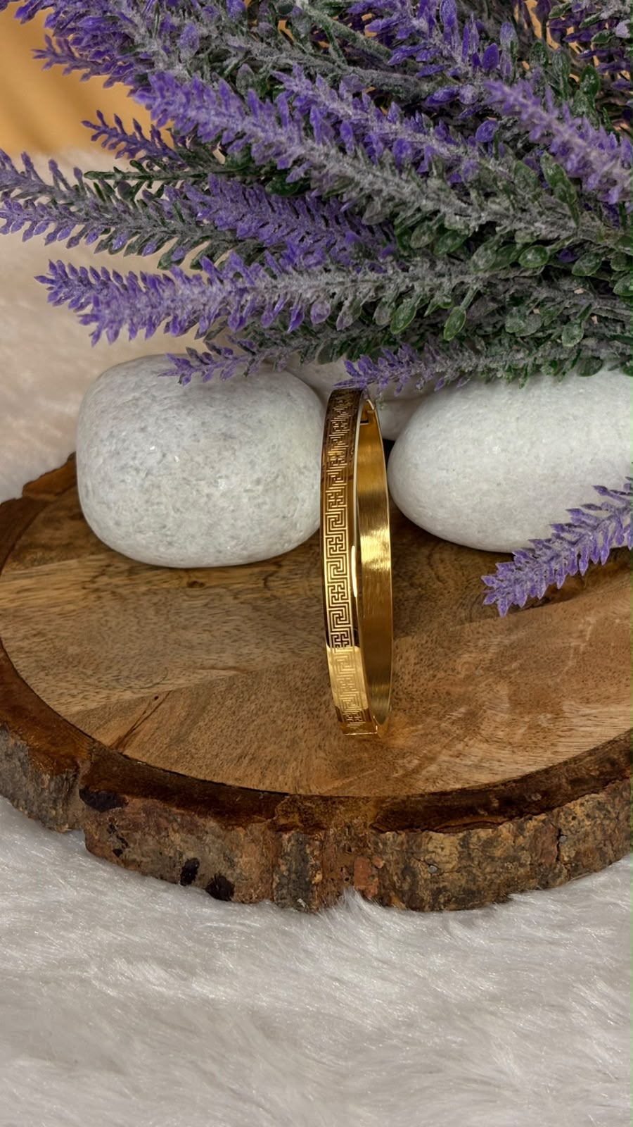 Greek Key Gold Kada