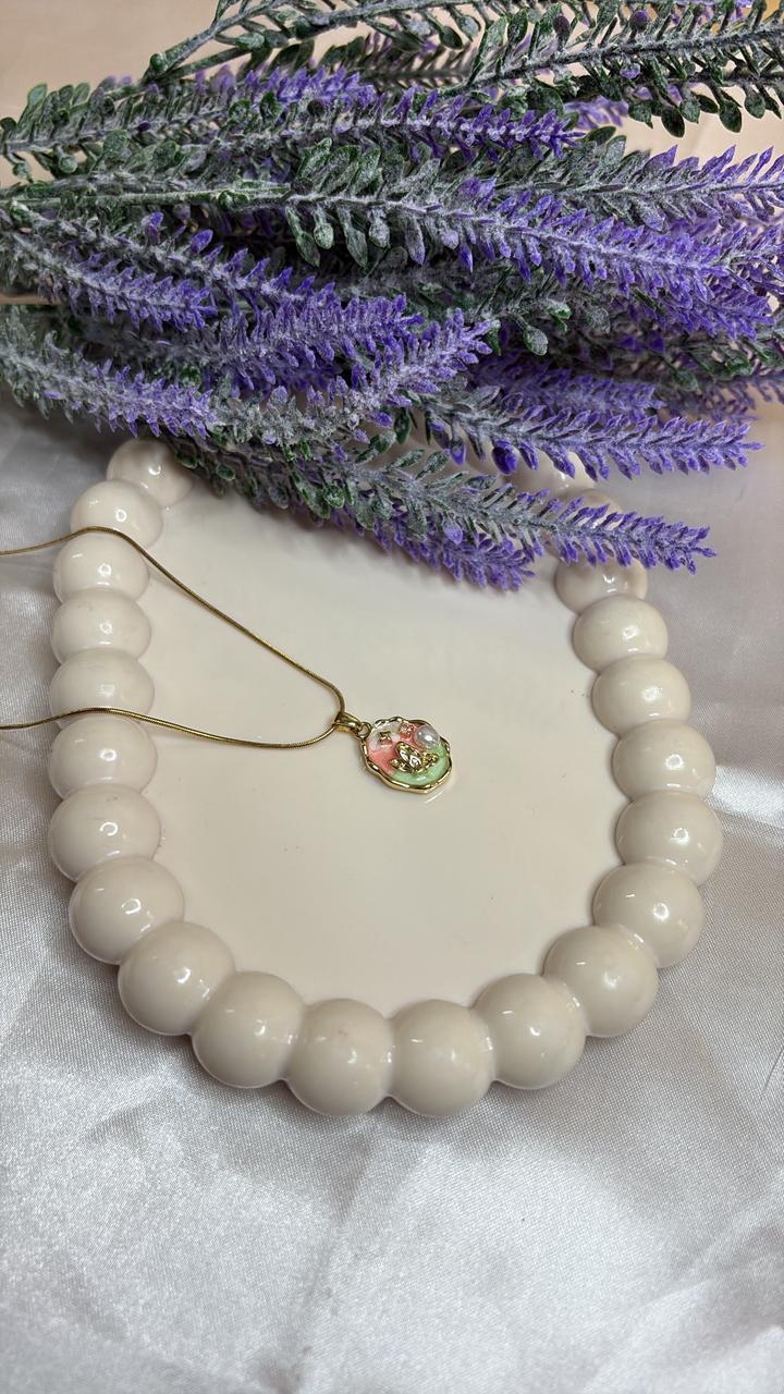 Oval Coral Pearl Pendant