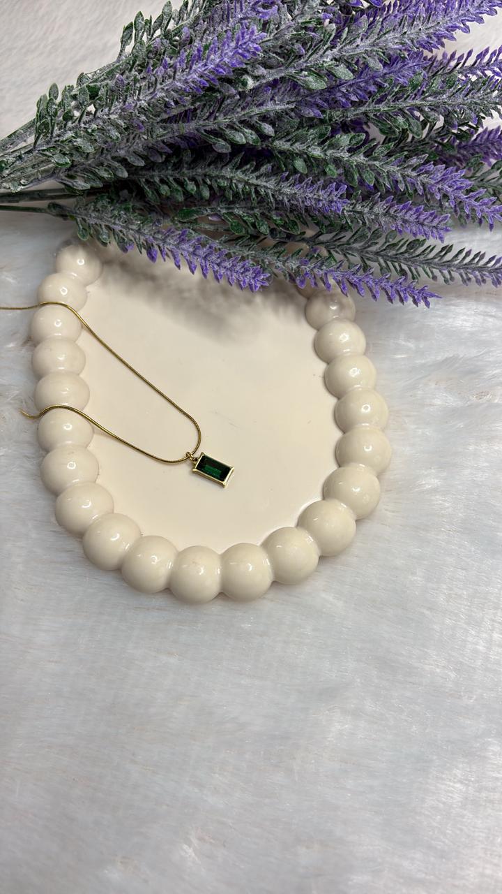 Emerald Baguette Pendant
