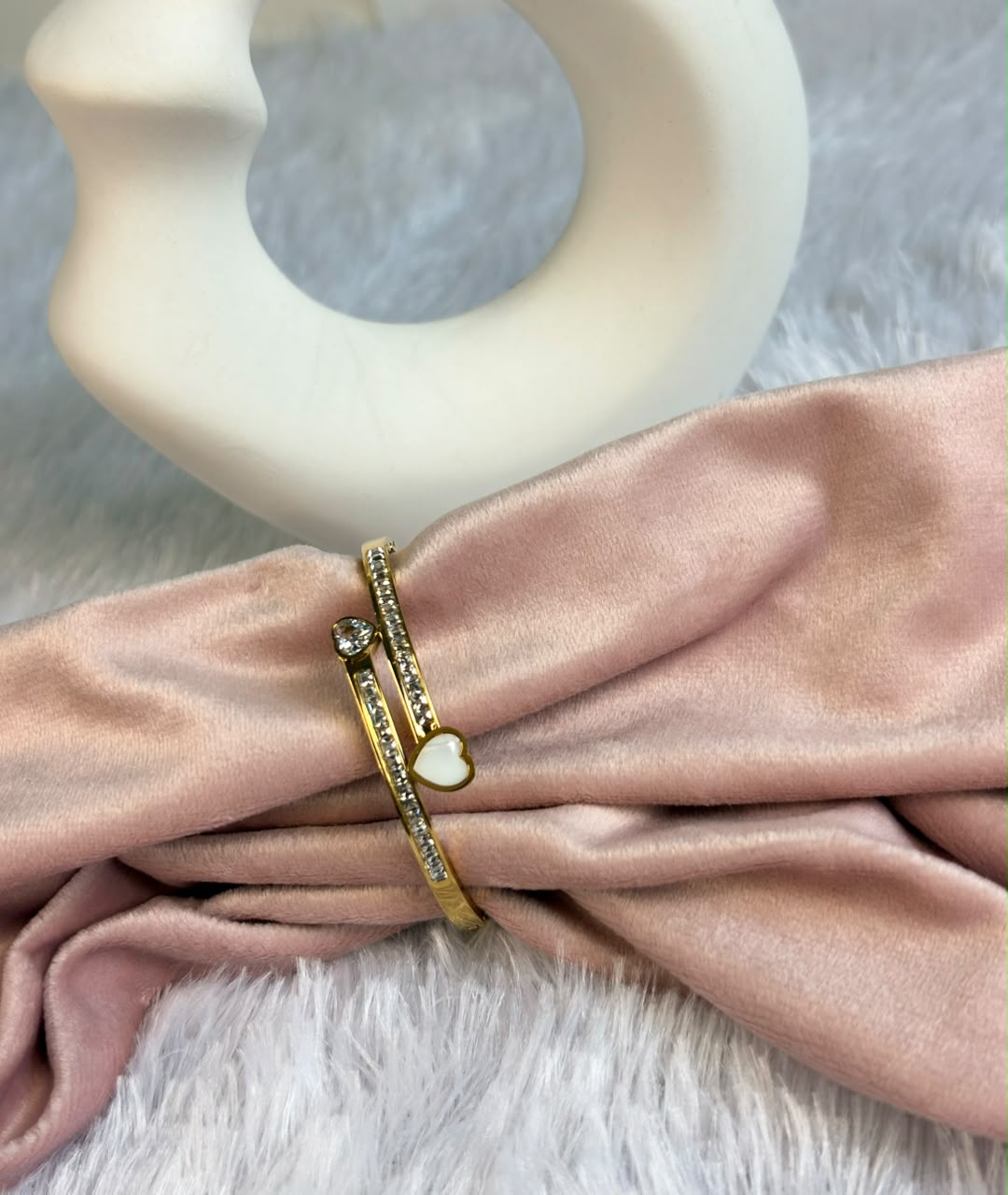 Heart Mother of Pearl Baby Kada