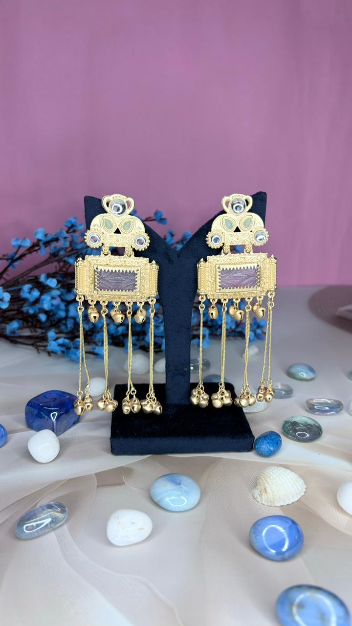 Rectangular Frame Kashmiri Jhumka