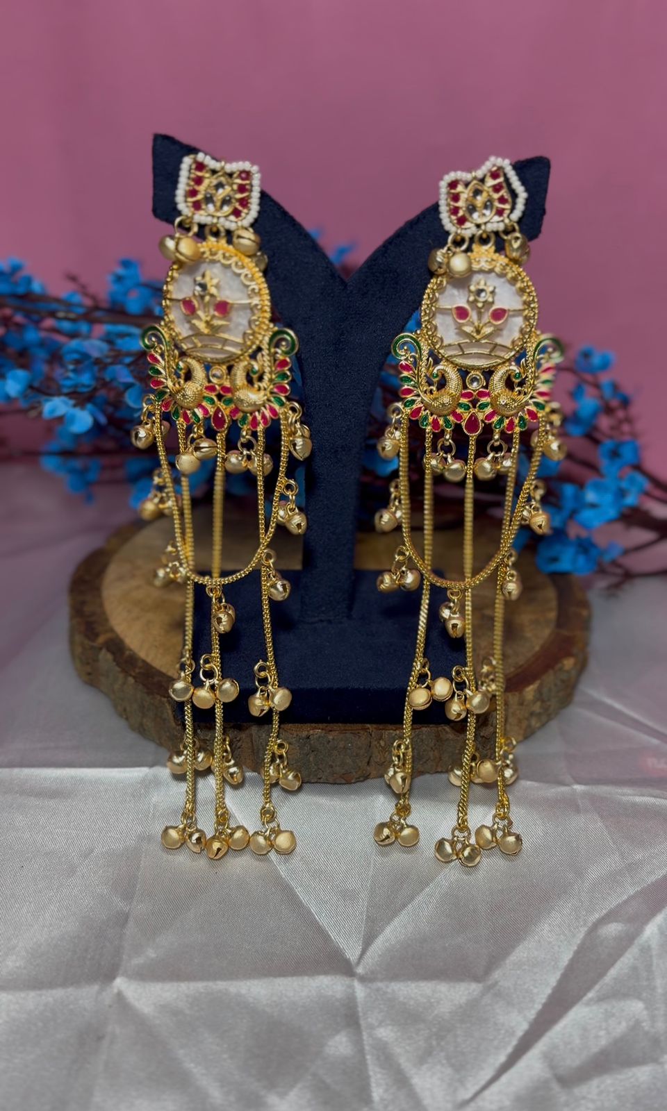 Kashmiri Meenakari Tassel Jhumka