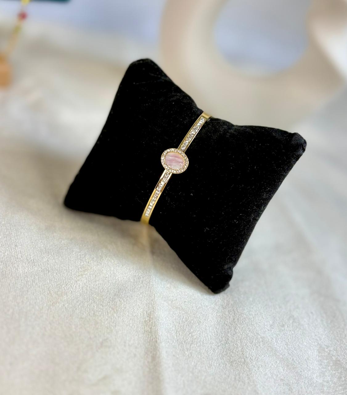 Pink Oval Pavé Kada