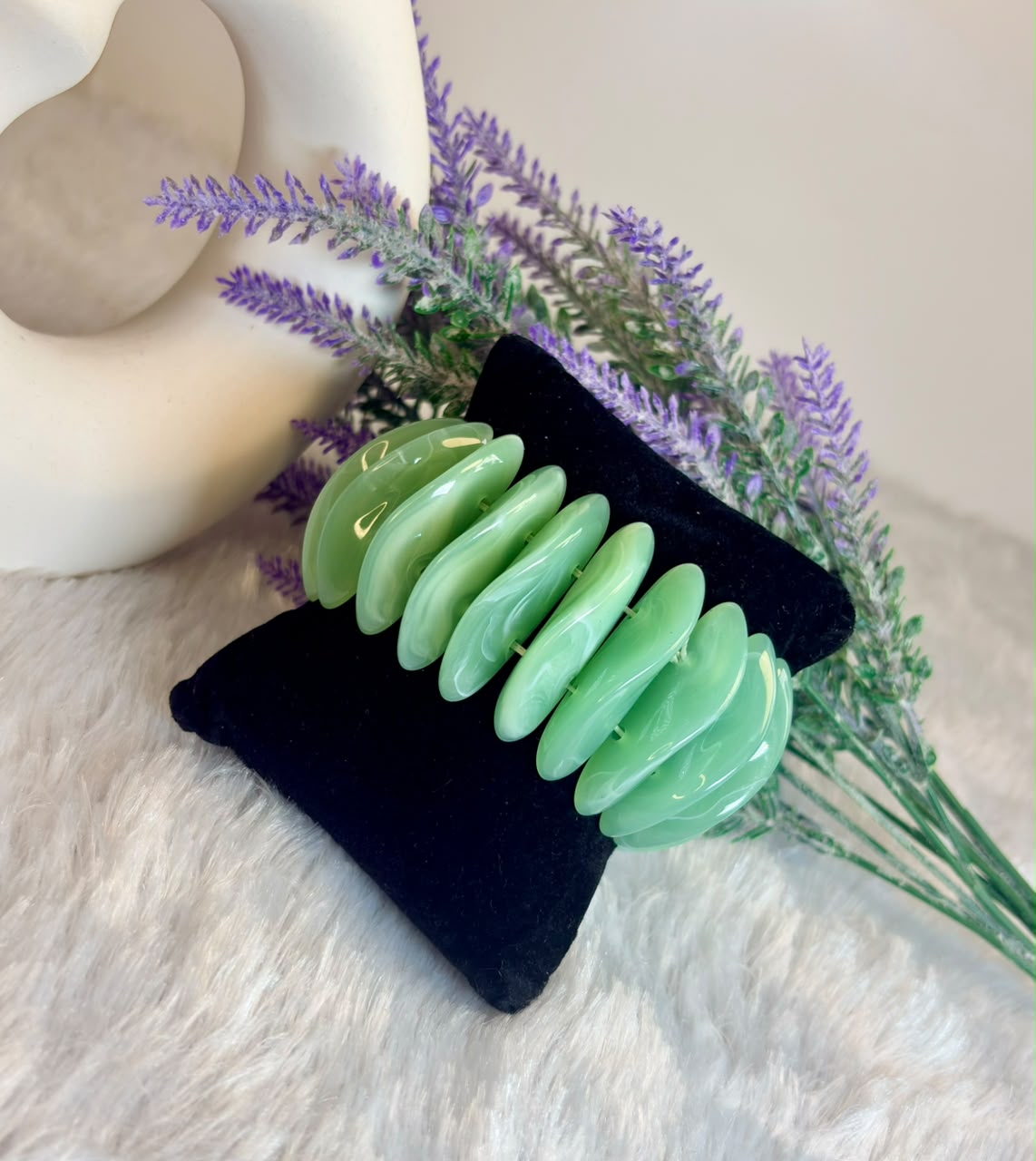Mint Marble Stretch Bangle