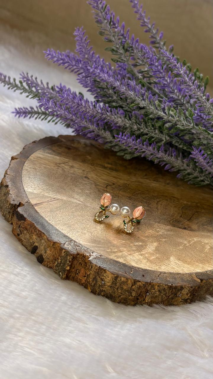 Pink Tulip & Pearl Drops