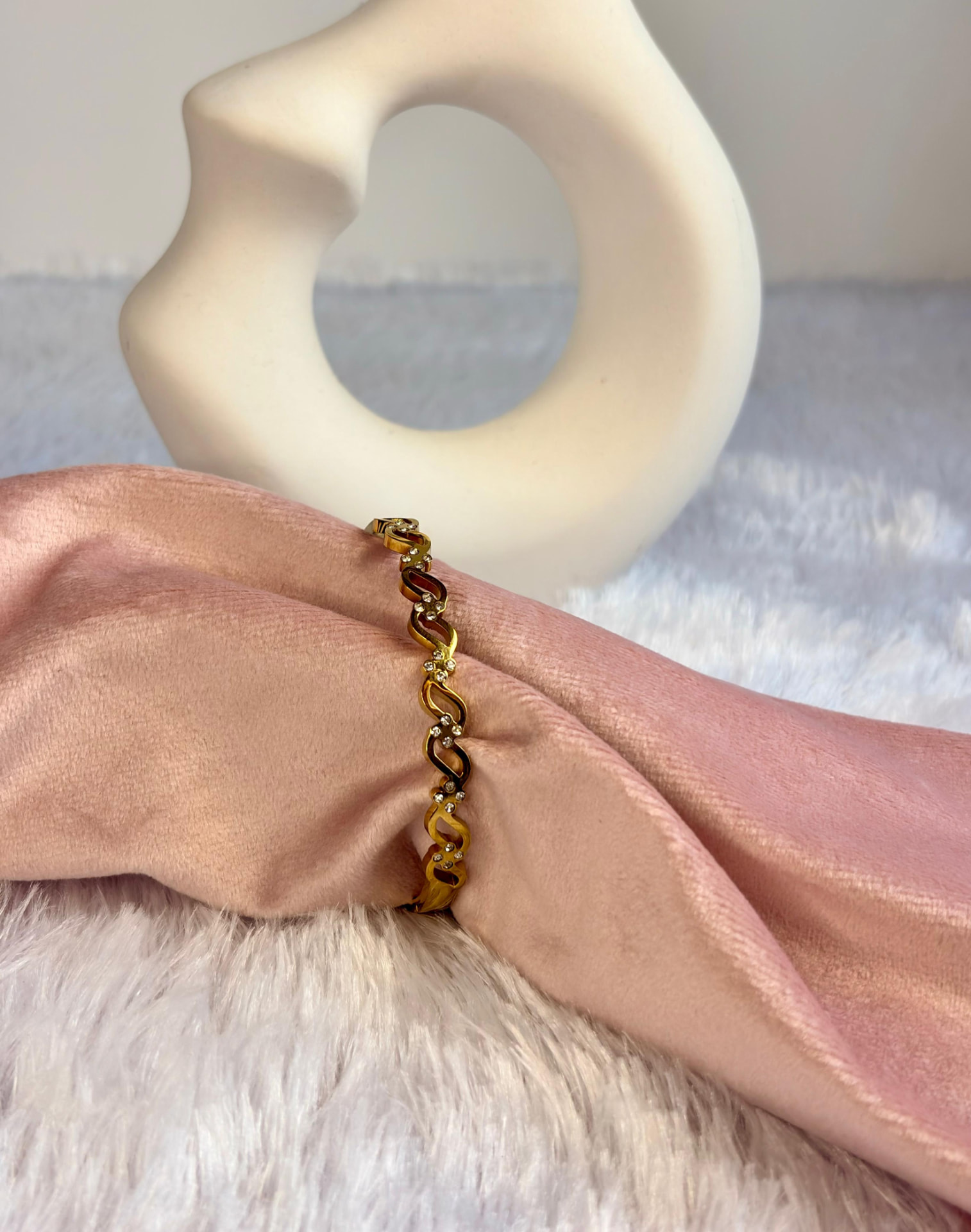Gold Swirl CZ Kada