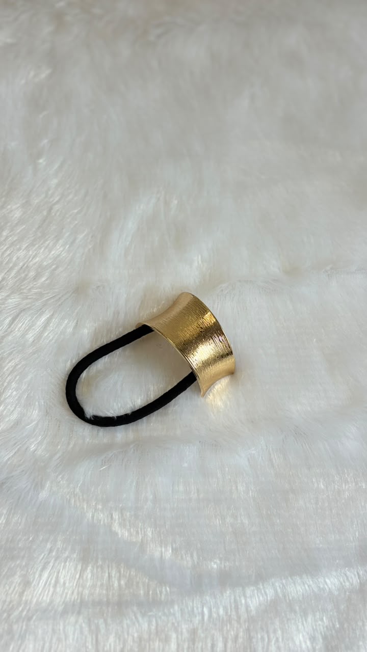 Brushed Gold Cuff Hair Tie
