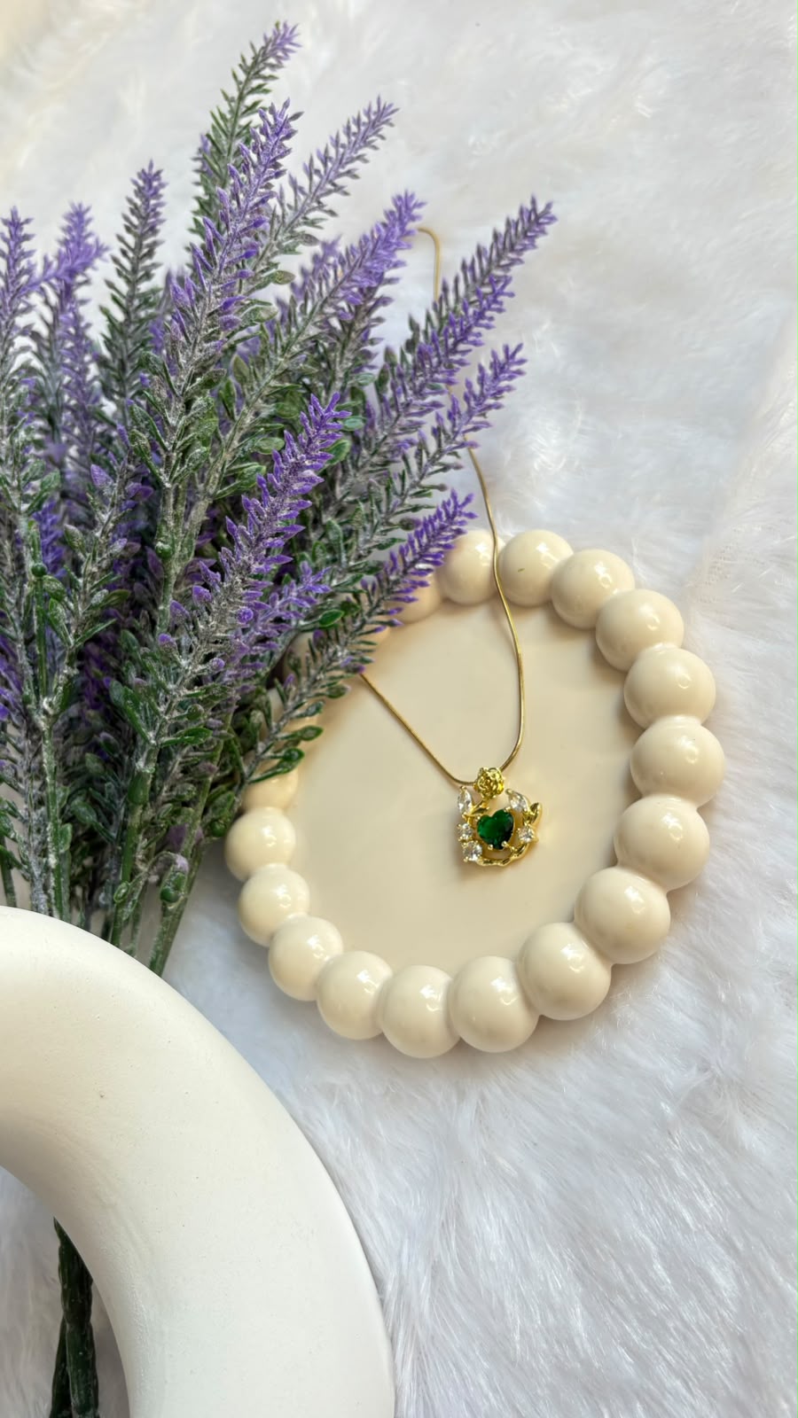 Emerald Heart Crown Pendant
