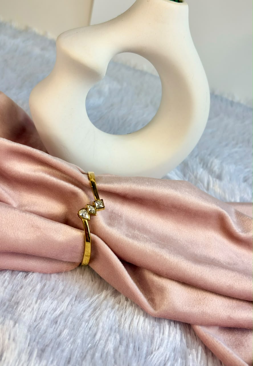 Duo Stone Open Cuff Baby Kada
