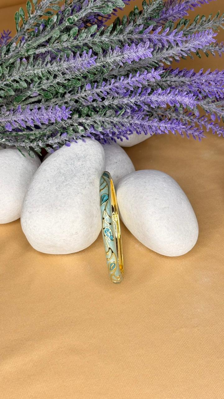 Mint Floral Enamel Kada