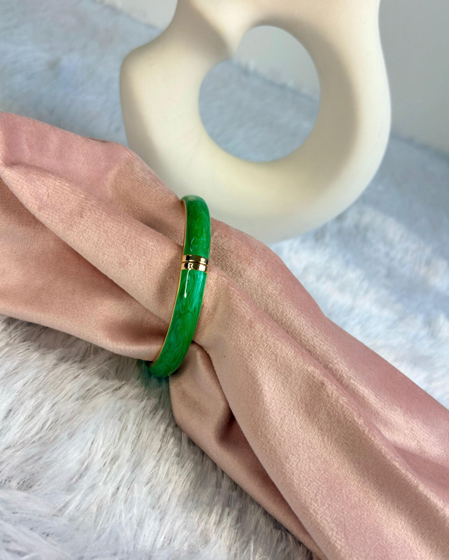 Emerald Swirl Enamel Kada